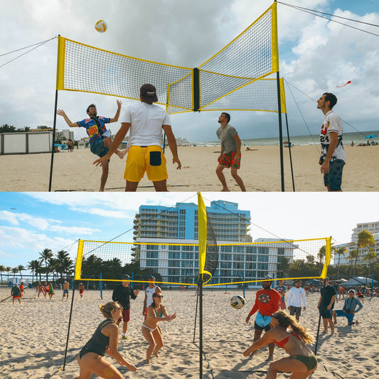 Four Sides Standard Volleyball Net - Indoor, Outdoor, Beach