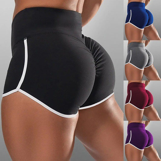 High Waist Sports Shorts - Sexy Solid Color Design