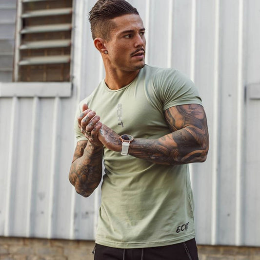 Round Neck Sports Tee - Fitness, Running & Bodybuilding Short Sleeve