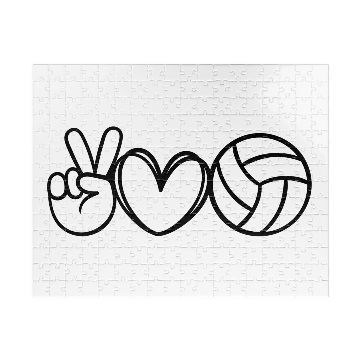 Peace Love Volleyball Puzzle - Fun Puzzle for Sports Lovers, Ideal Gift for Volleyball Players, Team Building Activity, 110-1014 Pieces