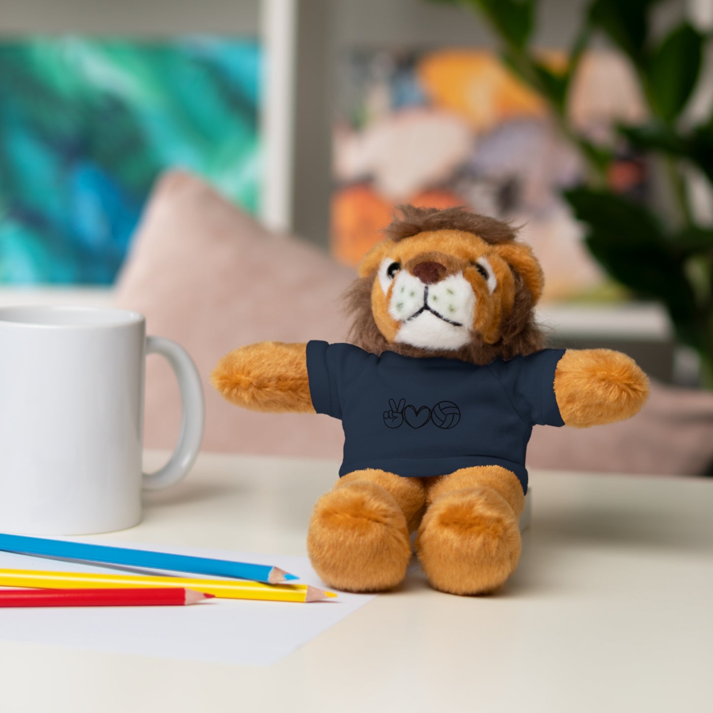 Cute Volleyball Teddy Bear with Tee, Stuffed Animal Gift