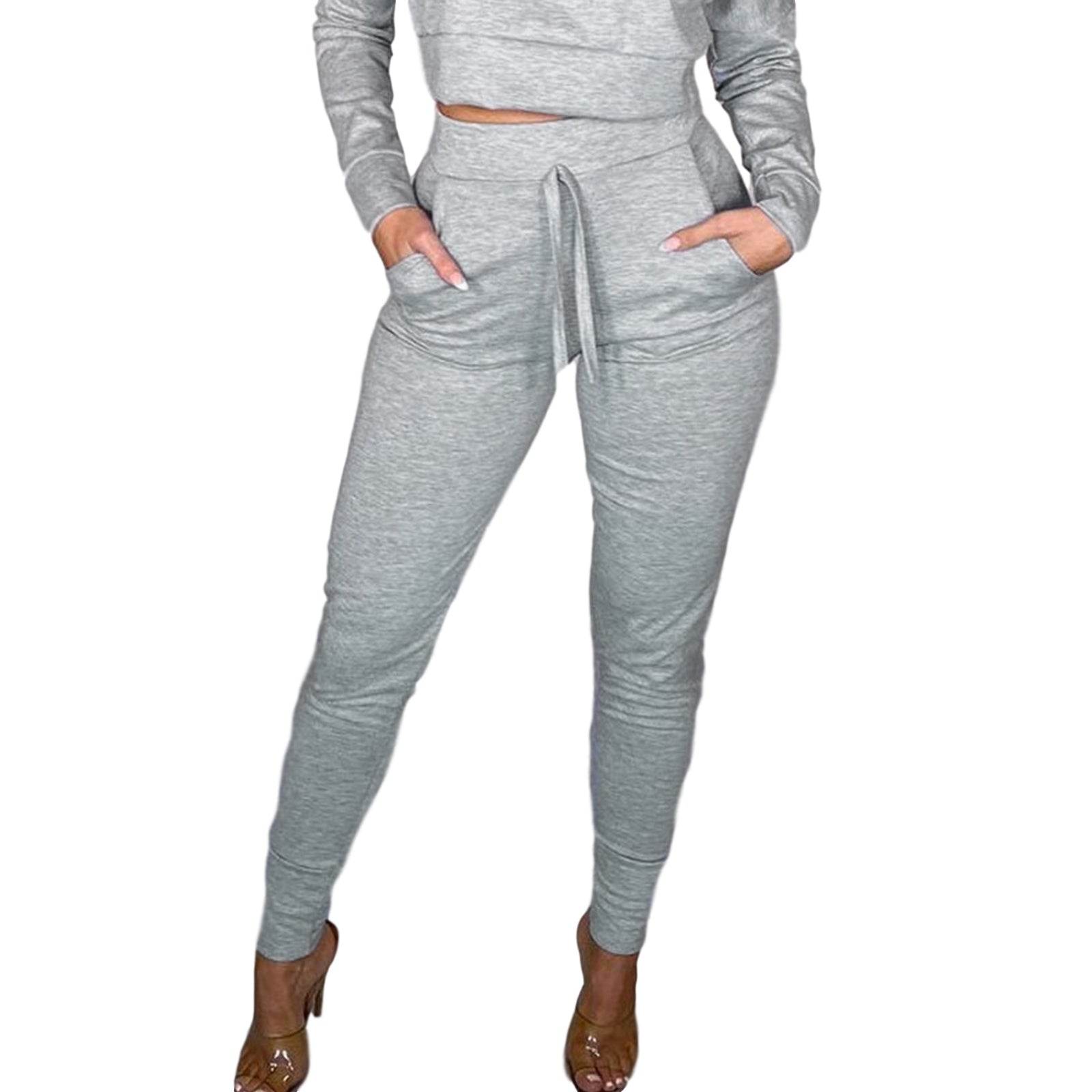 High Waist Sweatpants - Stylish Slim Fit Lace-Up Design