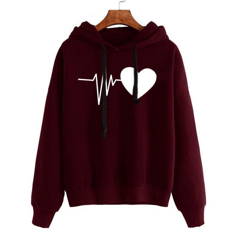 Heart Print Streetwear Hoodie – Trendy & Cozy - HOPE Athlete Apparel & Wellness 