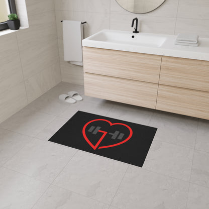 Heart Shape Weightlifting Floor Mat, Gym Decor, Exercise Area Rug, Fitness Floor Covering