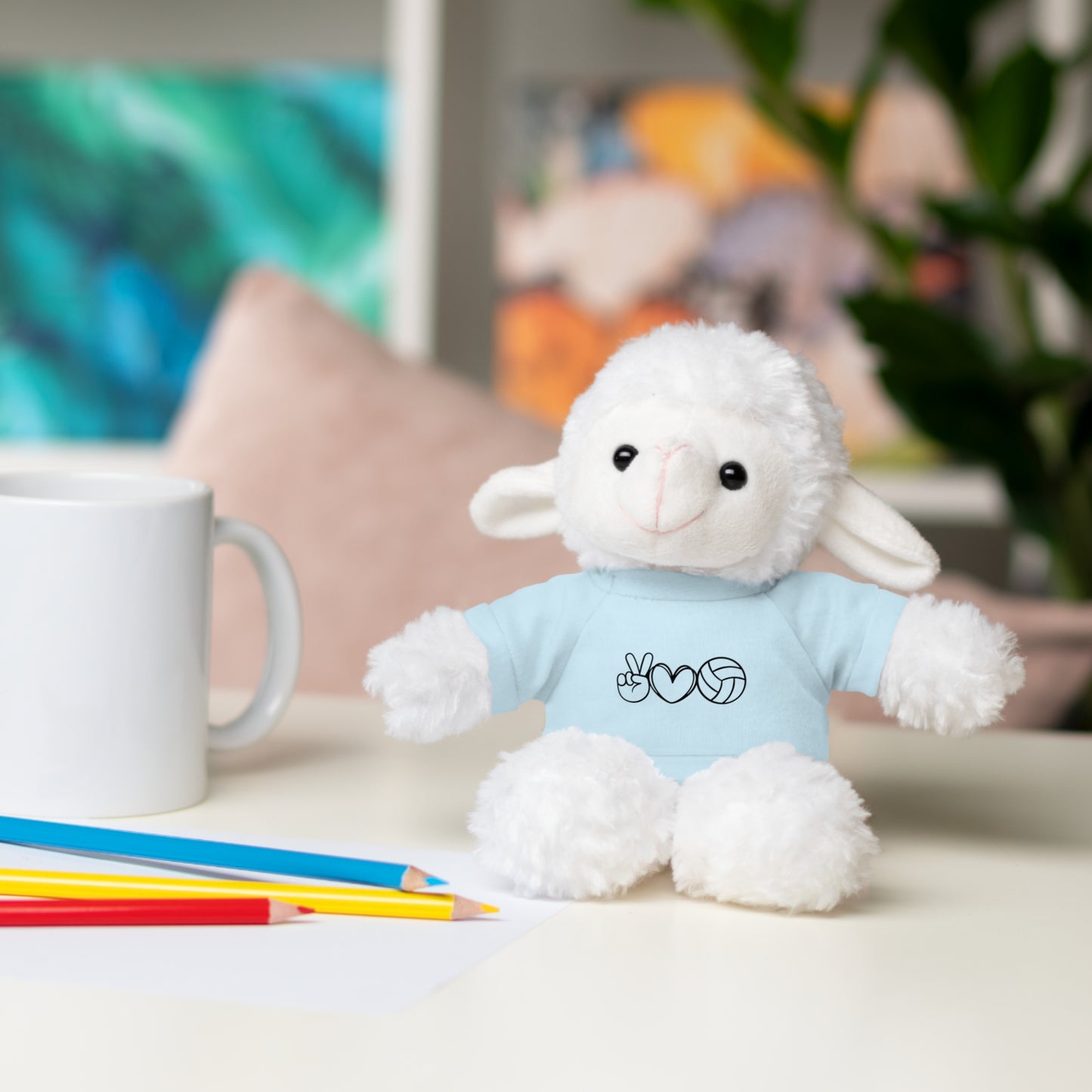 Cute Volleyball Teddy Bear with Tee, Stuffed Animal Gift
