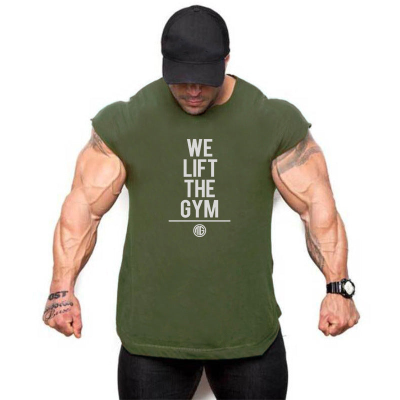 Men's Bodybuilding Vest Sports Equipment Training Plus Size Sleeveless T-shirt