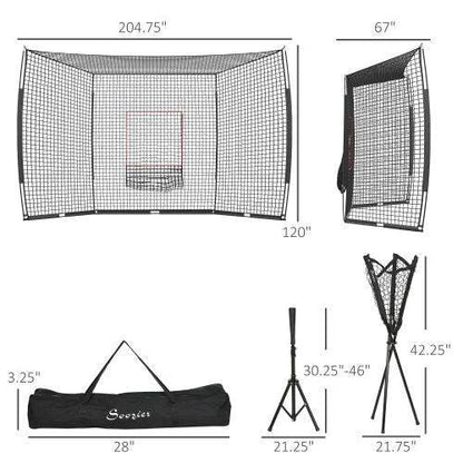 Baseball Practice Net with Strike Zone, Tee, Caddy, and Carry Bag -