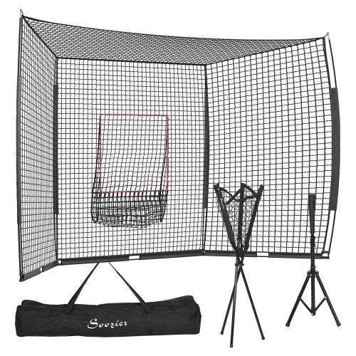 Soozier 17' x 5.5' Baseball Net with Strike Zone, Tee, Caddy, and Carry Bag - HOPE Athlete Apparel and Wellness
