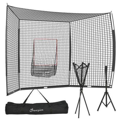 Baseball Practice Net with Strike Zone, Tee, Caddy, and Carry Bag -