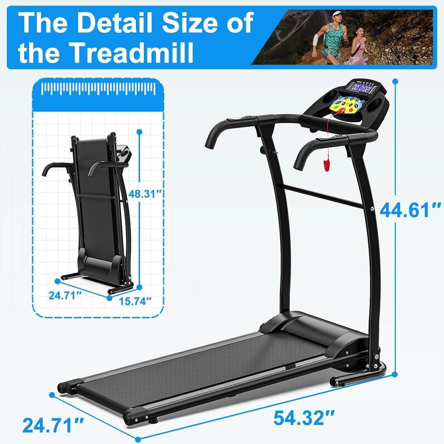 Foldable Treadmill with Heart Rate Sensor - 2.5HP Motor and 12 Preset Programs for Home Use  - HOPE Athlete Apparel and Wellness