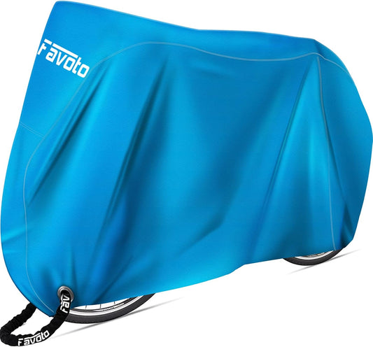 Bike Cover Waterproof Outdoor Bicycle Cover Thicken Oxford 29 Inch Windproof UV Snow Rustproof with Lock Hole Storage Bag for Mountain Road Bike City Bike Beach Cruiser Bike, Blue