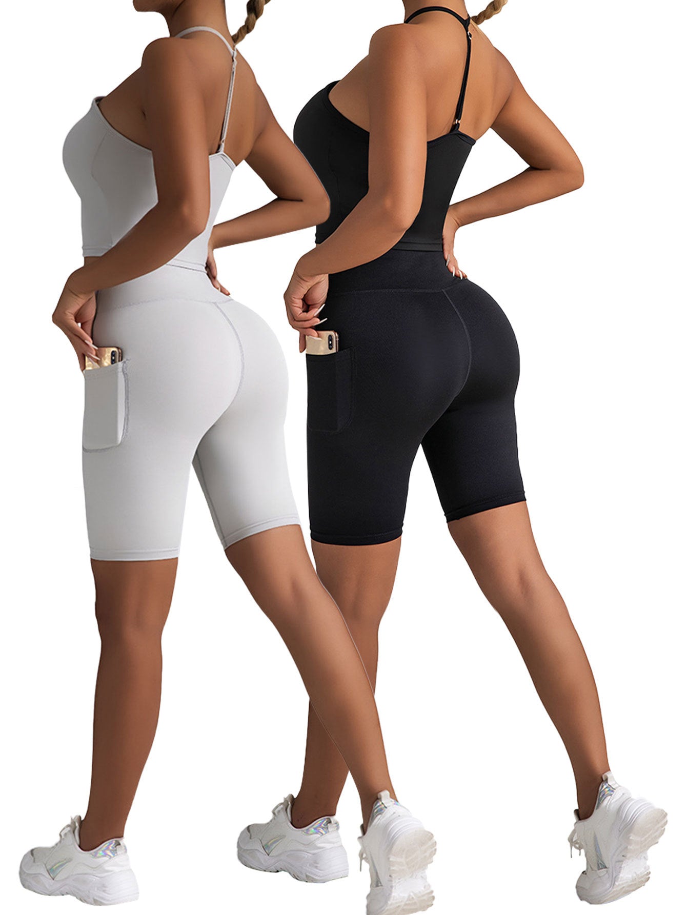 2 Pack Women's High Waist Biker Shorts - Workout Yoga Running - HOPE Athlete Apparel and Wellness