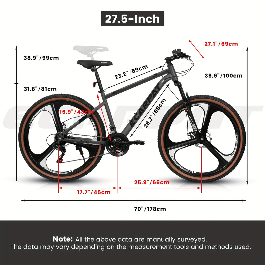 27.5" Mountain Bike - 21-Speed Dual Disc Brake for Ultimate Road Performance - HOPE Athlete Apparel and Wellness