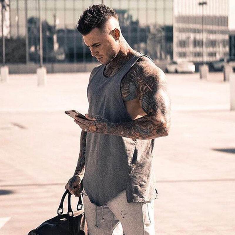 Men's Solid Color Sports Vest - Cotton Fitness Bodybuilding Tee - HOPE Athlete Apparel and Wellness