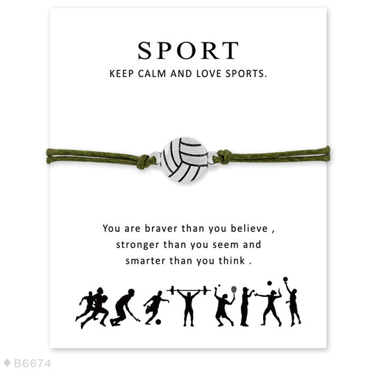 Double Drop Ball SPORT Blessing Card Bracelet