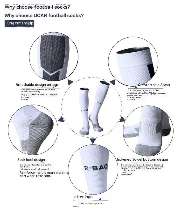 Towel Bottom Long Soccer Socks – Ankle Support & Calf Protection - HOPE Athlete Apparel & Wellness 