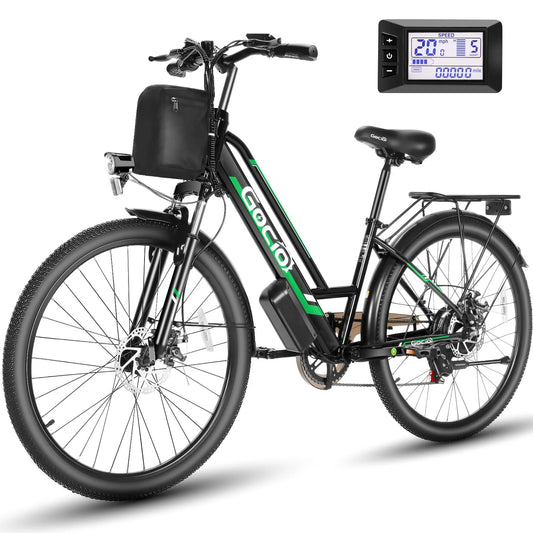 500W 26" Electric Bike 48V Removable Battery Electric Bicycle for Adults, 19.8Mph Cruiser Ebike, Electric Commuter Bike Low Step Frame, Shimano 7 Speed for Men Women Senior UL2849