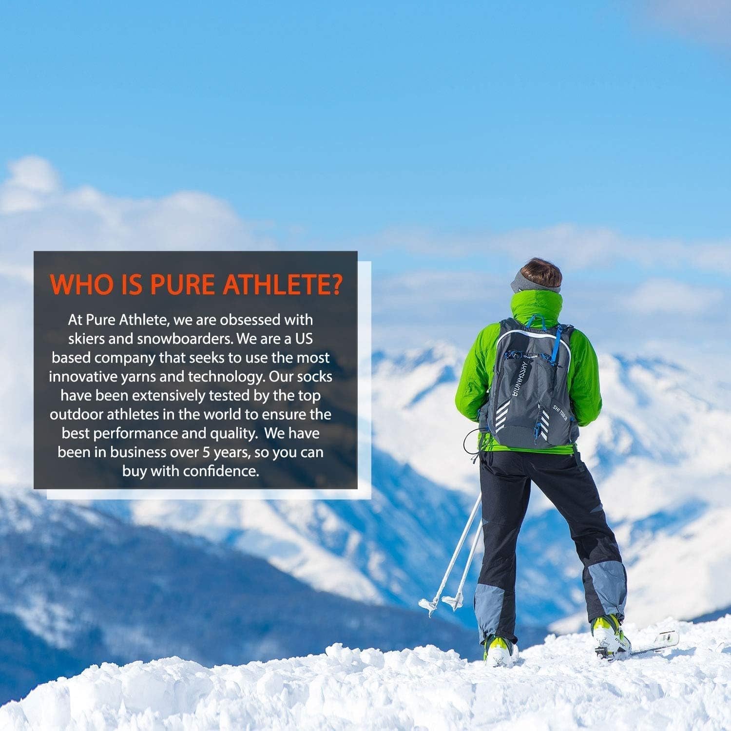 High Performance Wool Ski Socks - Thermal Warm Merino Wool OTC Sock, Men Women