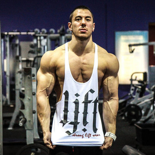 LIFT Men's Fitness Bodybuilding Cotton Camisole Sports Vest