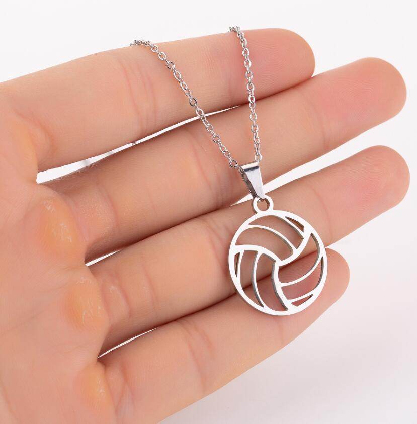 Volleyball Pendant Necklace - Stainless Steel - HOPE Athlete Apparel & Wellness 