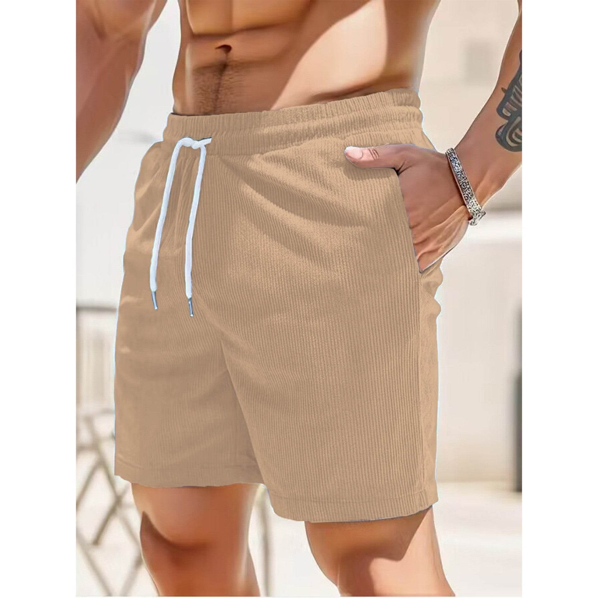 Pure Color Tied Sports Pants Corduroy Simple - HOPE Athlete Apparel & Wellness 