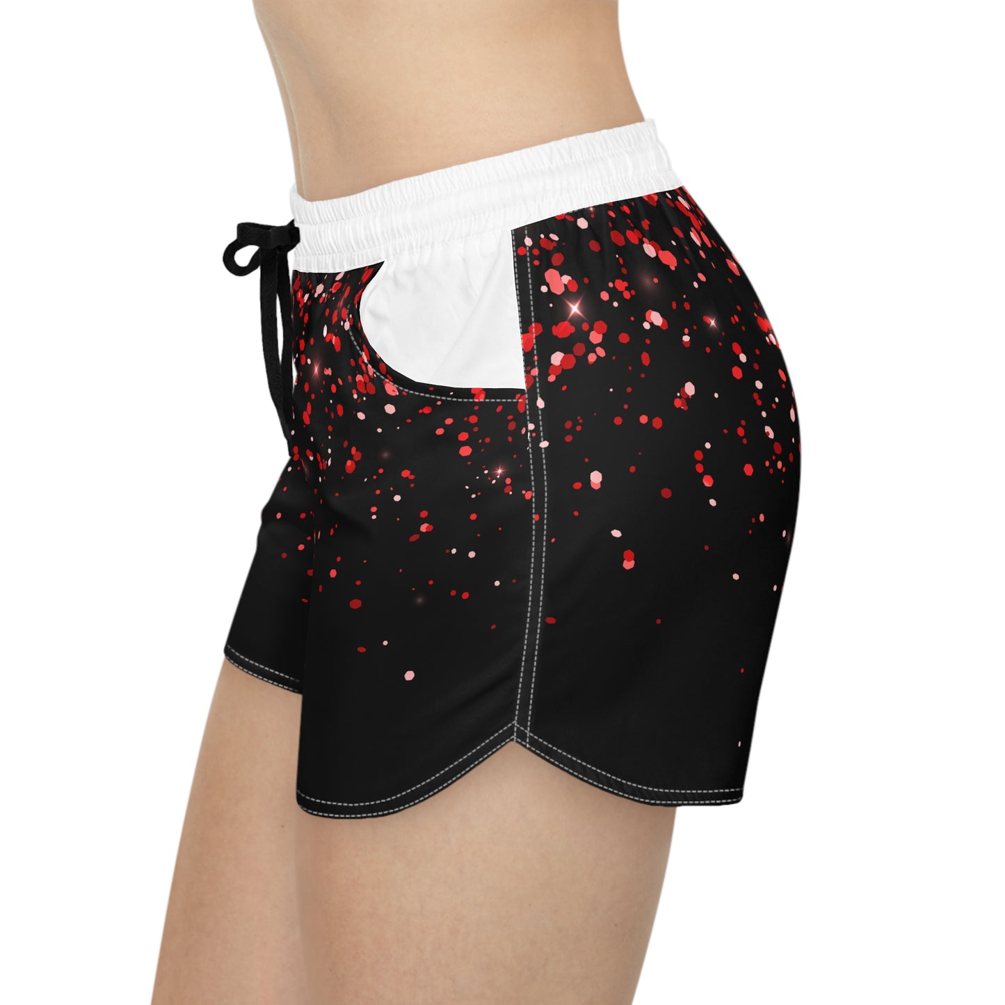 Women Athletic Shorts - 'Red Ambition' Design for Active Lifestyles