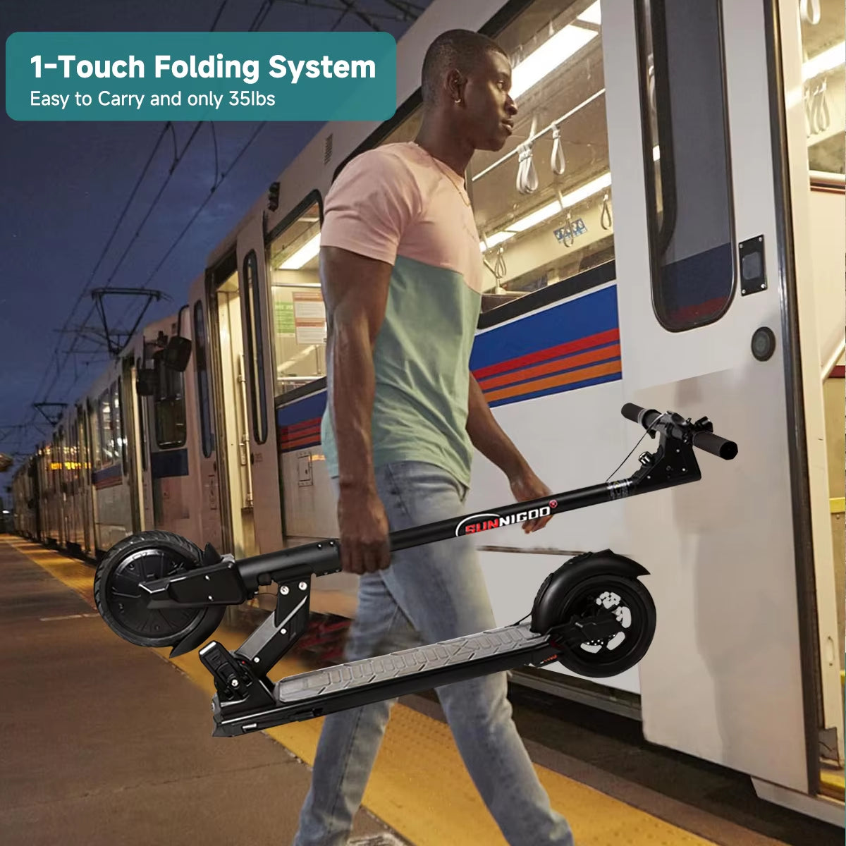 Electric Scooter 36V 10.4Ah 15.5Mph Escooter Anti-Skid Folding Electric Scooter 15-21Miles Range Lightweight Electric Scooter