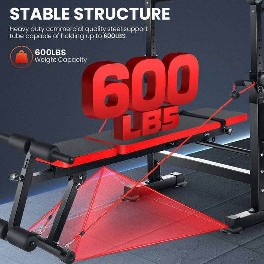 Adjustable Weight Bench Set - 6 in 1 Bench Press for Versatile Workout -