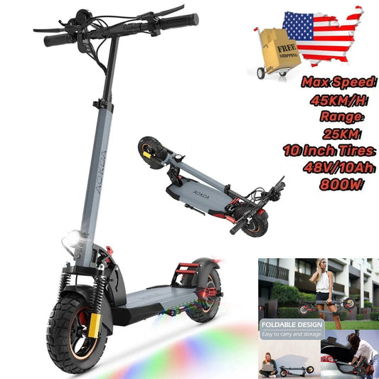 800W 10Ah Commuter E-Scooter W/Seat, 28Mph 26Mi 3-Speed for Adults/Teens 12+