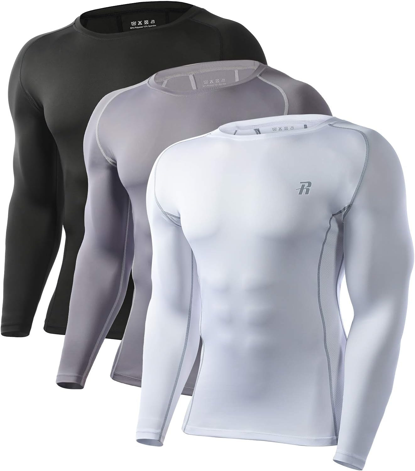 Compression Shirts for Men Long Sleeve Cool Dry Athletic Workout Tee Shirts Fishing Sun Shirts Sports Thermal Tights