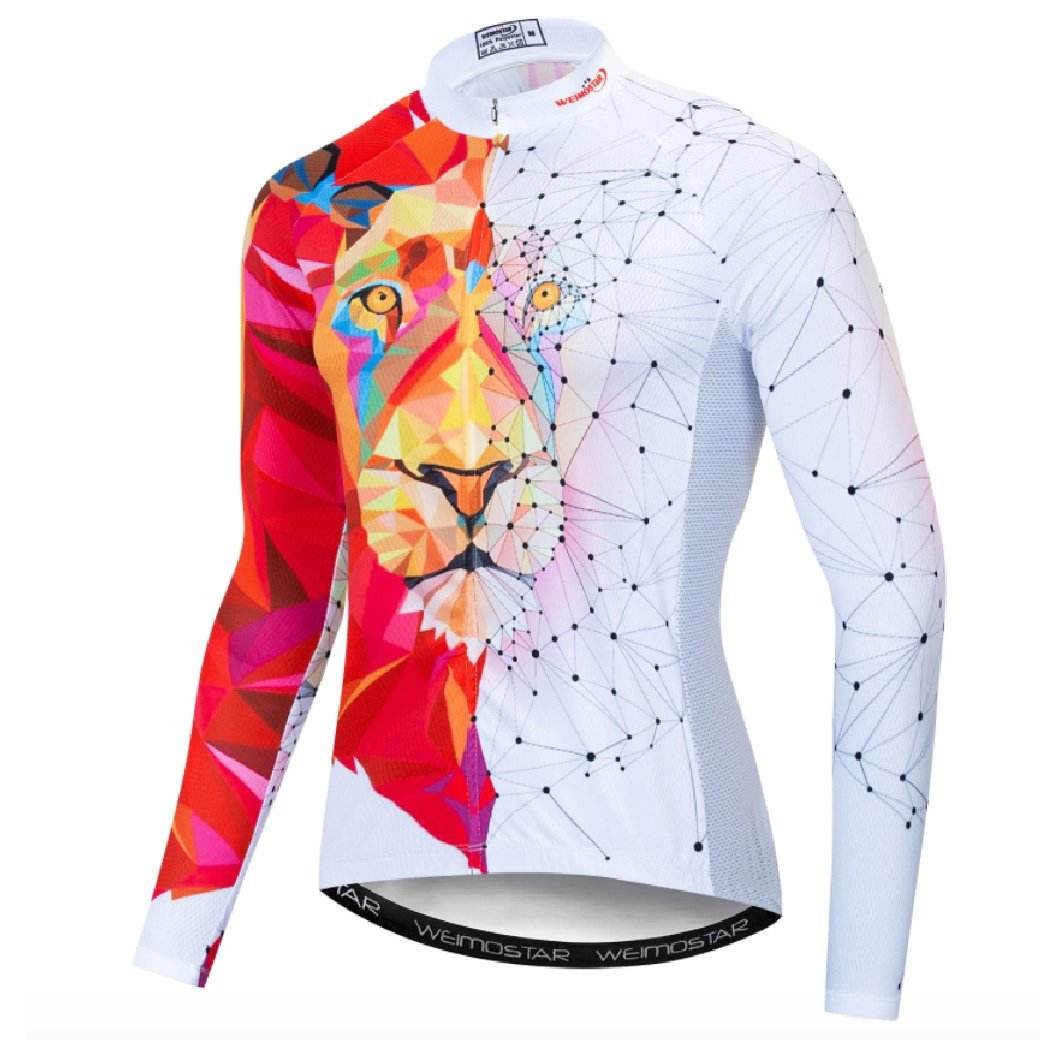 Red White Lion - Long Sleeve Cycling Jersey (Men) - HOPE Athlete Apparel & Wellness 