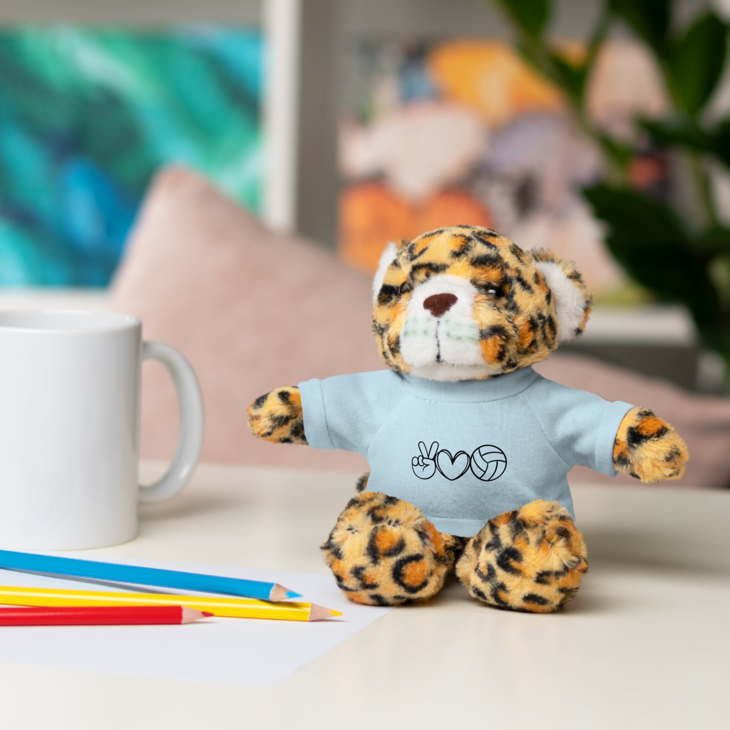Cute Volleyball Teddy Bear with Tee, Stuffed Animal Gift