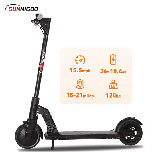 Electric Scooter 36V 10.4Ah 15.5Mph Escooter Anti-Skid Folding Electric Scooter 15-21Miles Range Lightweight Electric Scooter
