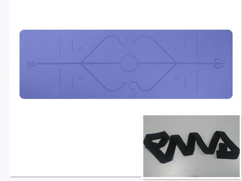 Non-Slip TPE Yoga Mat with Position Lines - Perfect for Beginners
