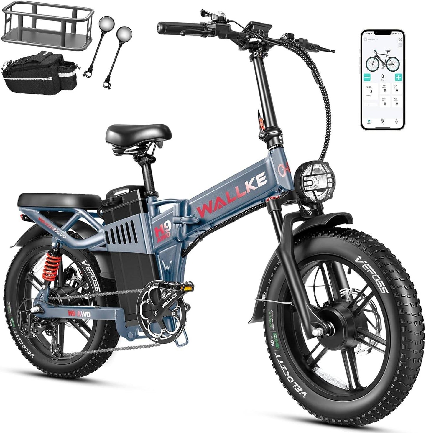 Electric Fat Tire Folding E-Bike for Adults - 20" Fat Tire with Hydraulic Brakes -