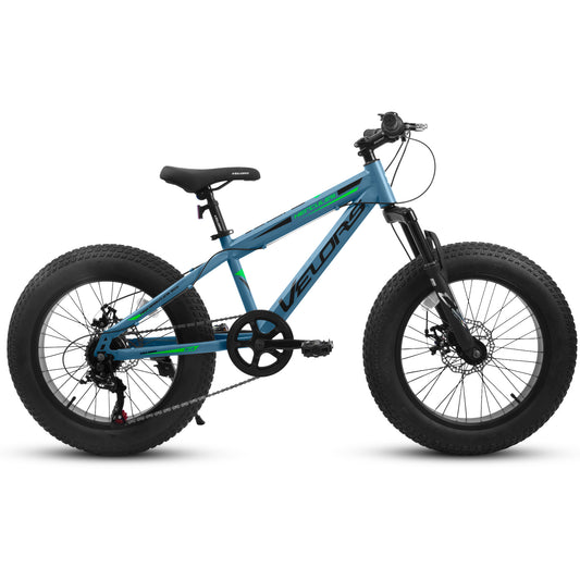Kids Fat Tire Mountain Bike 20 Inch with 7 Speed and Dual Disc Brakes