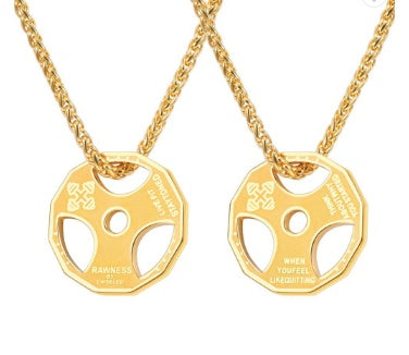 U7 Sport Jewelry Stainless Steel Men Fitness Barbell Gym Necklace