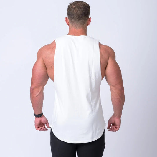 Men's Fitness Vest - Cotton Workout Sleeveless Top