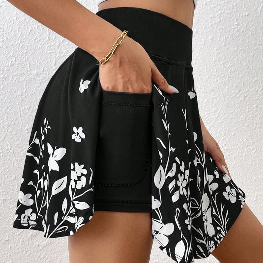 Floral Shorts - Minimalist Style with Functional Pockets