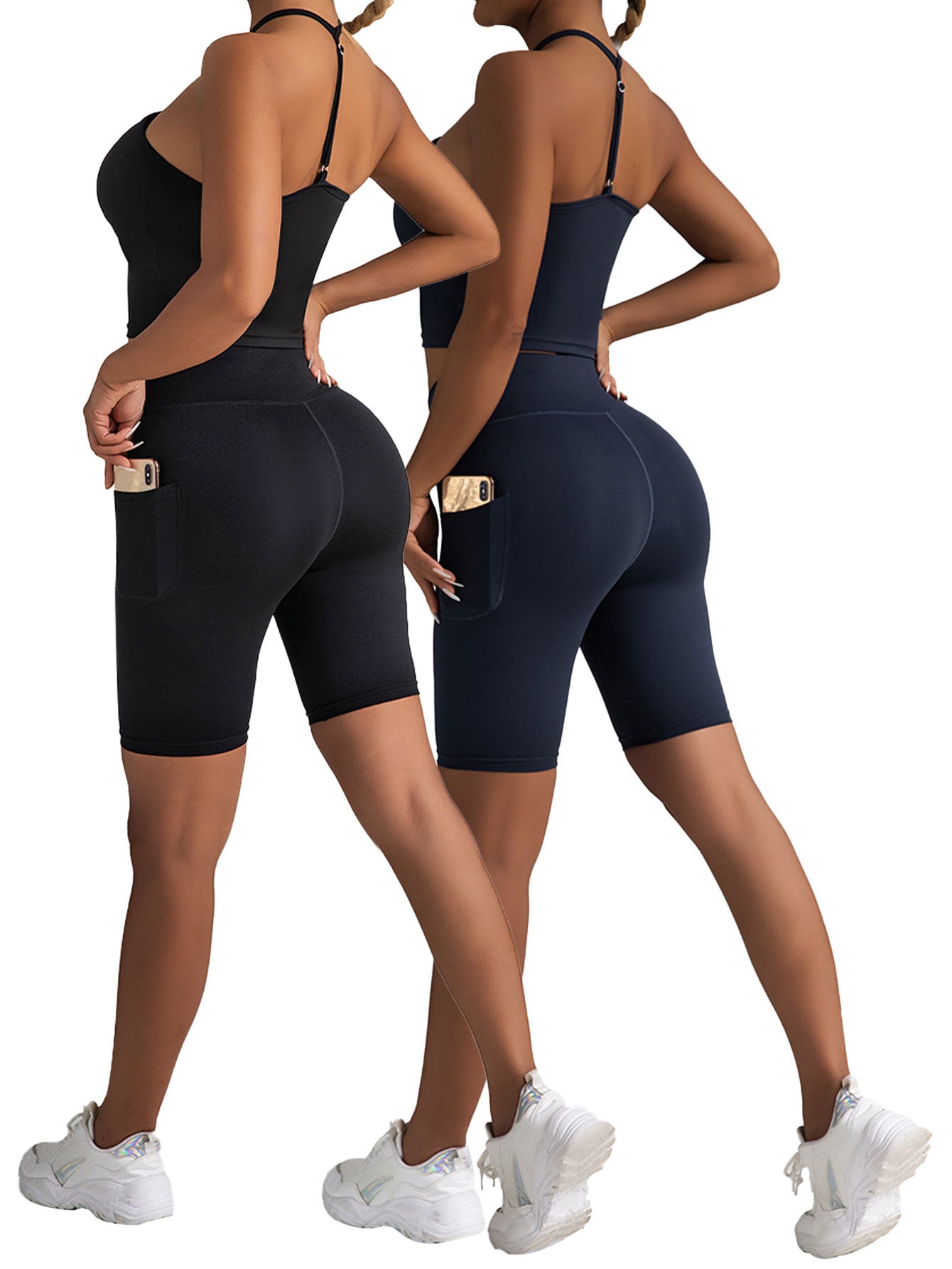 2 Pack Women's High Waist Biker Shorts - Workout Yoga Running - HOPE Athlete Apparel and Wellness