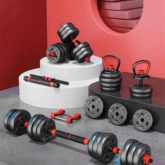 Men's Home Rubber-covered Barbell Fitness Equipment Adjustable - HOPE Athlete Apparel & Wellness 