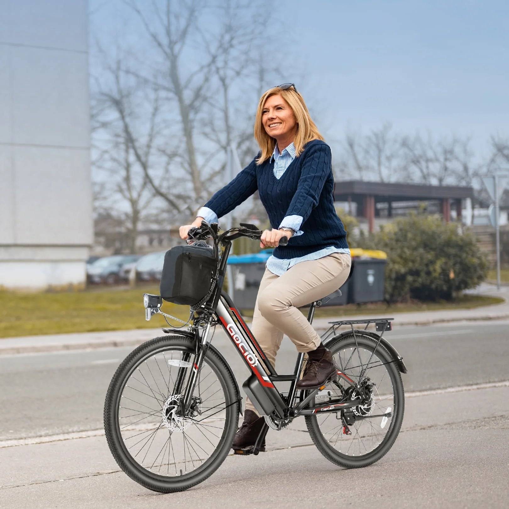 Electric Bike for Adults - 48V Electric Bicycle, 19.8Mph Cruiser Ebike -