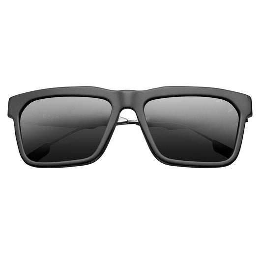 Deano Sunglasses - Matte Black Frame with Polished Gunmetal Accents and Grey AR Polarized Lens -