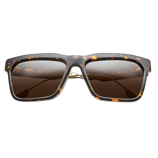 Deano Ambercomb Tortoise Sunglasses with Brushed Gold Bronze AR Lens -
