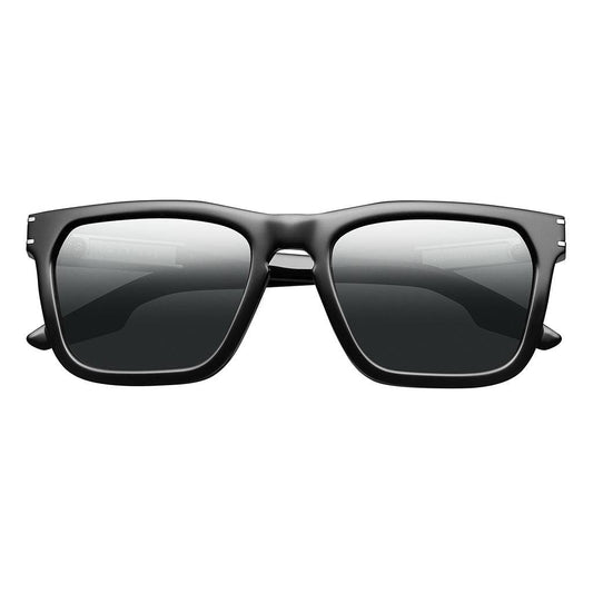 Gravitas Polished Black Sunglasses with Brushed Aluminum Frame and Grey AR Polarized Lens -