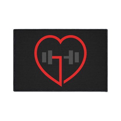 Heart Shape Weightlifting Floor Mat, Gym Decor, Exercise Area Rug, Fitness Floor Covering