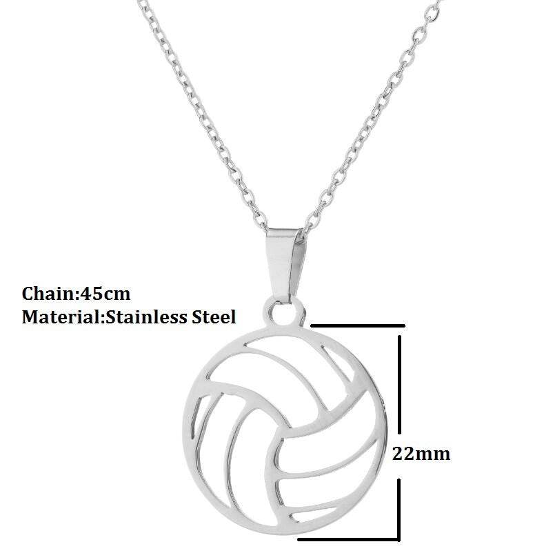 Volleyball Pendant Necklace - Stainless Steel - HOPE Athlete Apparel & Wellness 