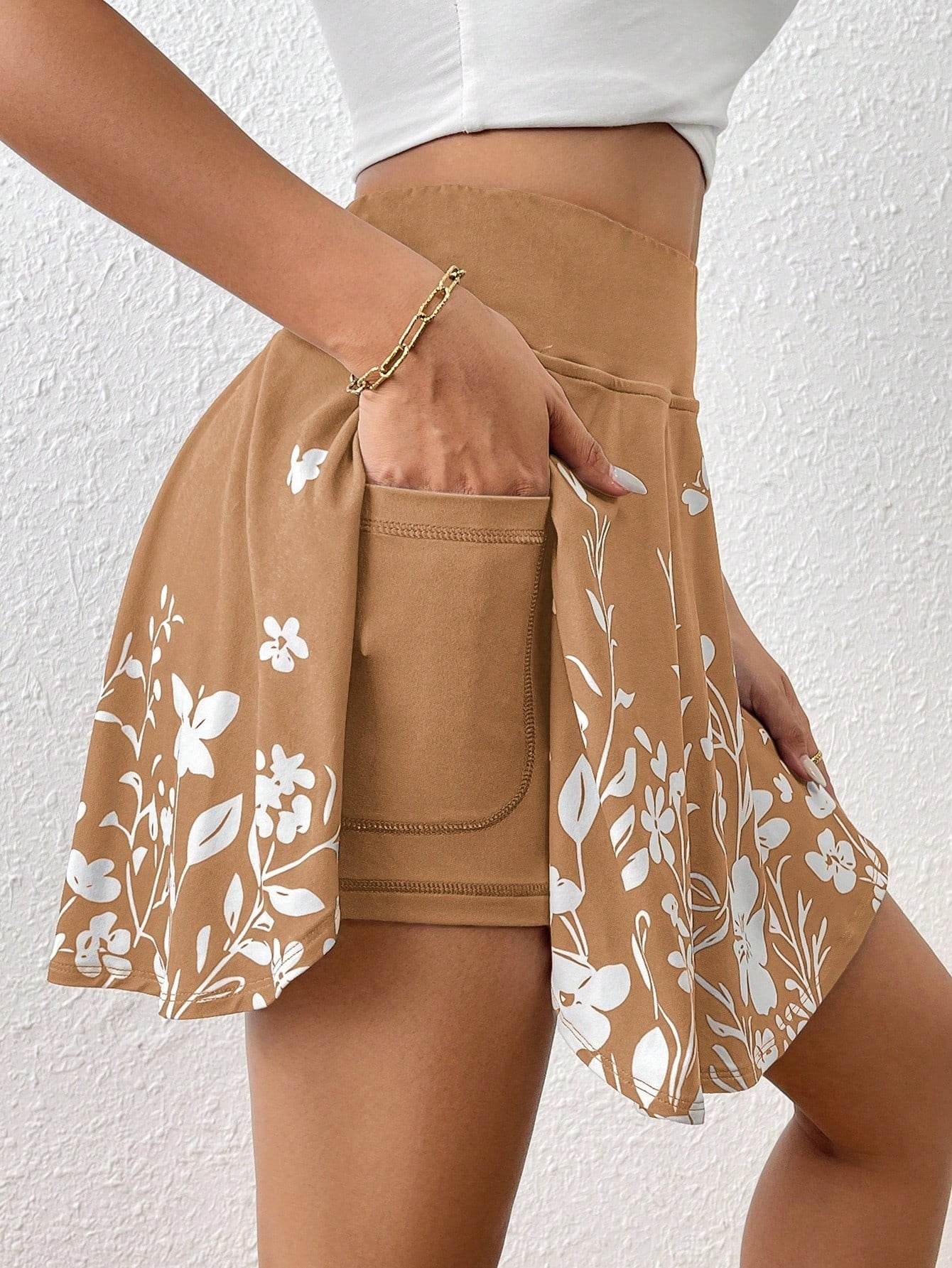 Floral Minimalist Shorts with Functional Pockets  - HOPE Athlete Apparel and Wellness