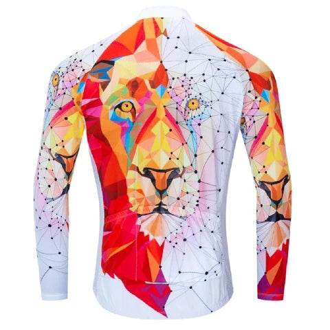 Red White Lion - Long Sleeve Cycling Jersey (Men) - HOPE Athlete Apparel & Wellness 