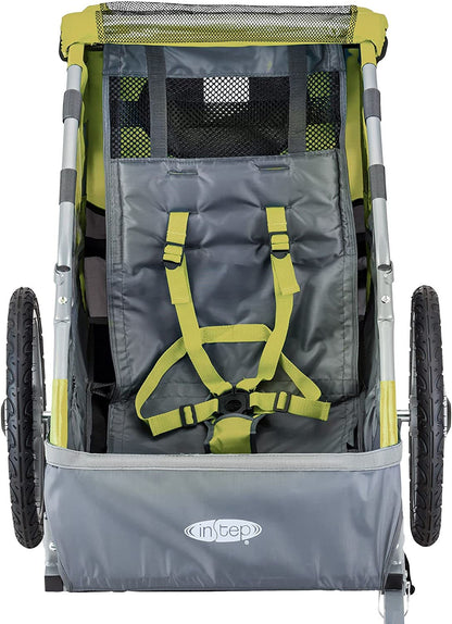 Sync and Take 2 Bike Trailer with Harness – Safe 5-Point Harness for Single/Double Seat, Weather Shield Included - Premium Bike Trailer with Harness -